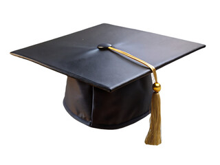 Graduation hat isolated on transparent background