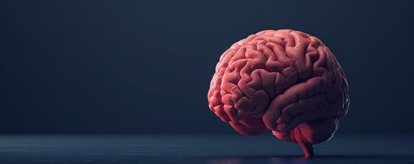 3D illustration of the human brain on a black background. - obrazy, fototapety, plakaty