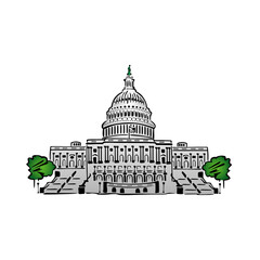 A drawing of United States Capitol