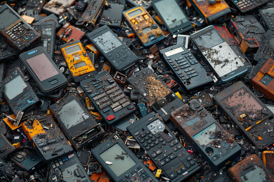 Stack of Old Cell Phones