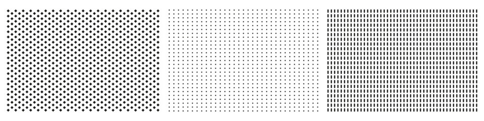 Abstract Halftone Dot Patterns In Geometric Shapes. Isolated Vector Illustration