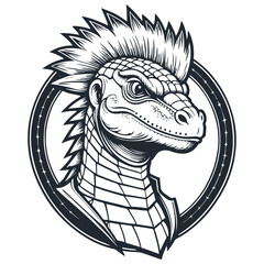 Punk lizard, Vector illustration