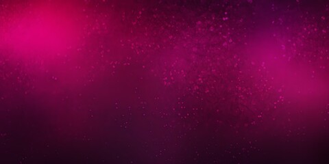 Magenta color gradient dark grainy background white vibrant abstract spots on black noise texture effect blank empty pattern with copy space