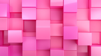 pink abstract background with 3D cubes.