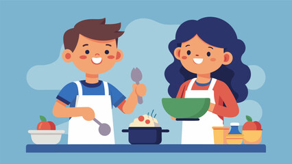 Siblings cooking a meal together as they share stories and catch up on each others lives on Sibling Appreciation Day.