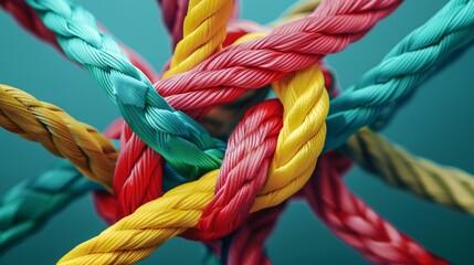 a close up of colorful ropes