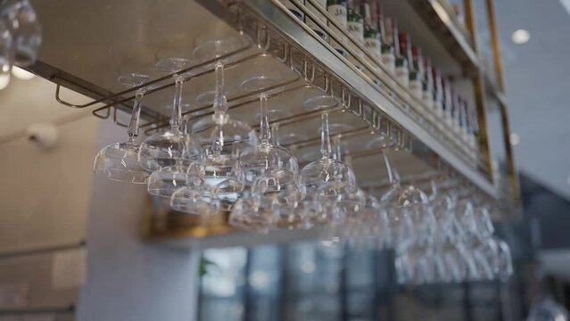 Expensive restaurant and its interior decorated with spring paraphernalia