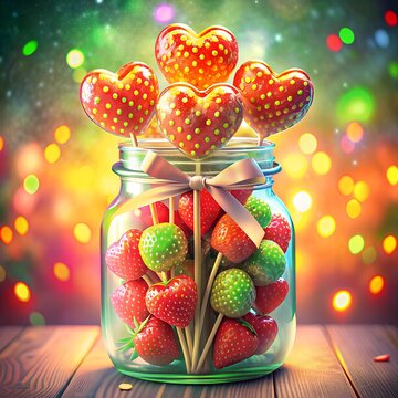 strawberry lollipop candys