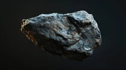 Photorealistic Floating Rock VFX Asset on Black Background