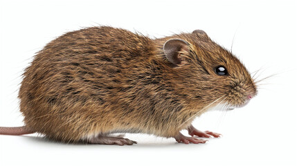 Vole As A Cut-Out, Isolated On White Background. Ideal For Educational, Scientific, Or Nature-Themed Designs And Projects.