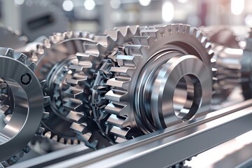 precision engineering optimizing industrial processes with intricate metal gears 3d illustration