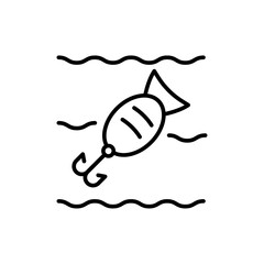 Fish Bait outline icons, minimalist vector illustration ,simple transparent graphic element .Isolated on white background