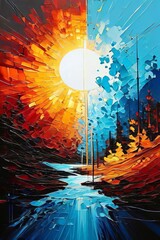 Obraz premium Lustrous Depths: Abstract Color Infusion