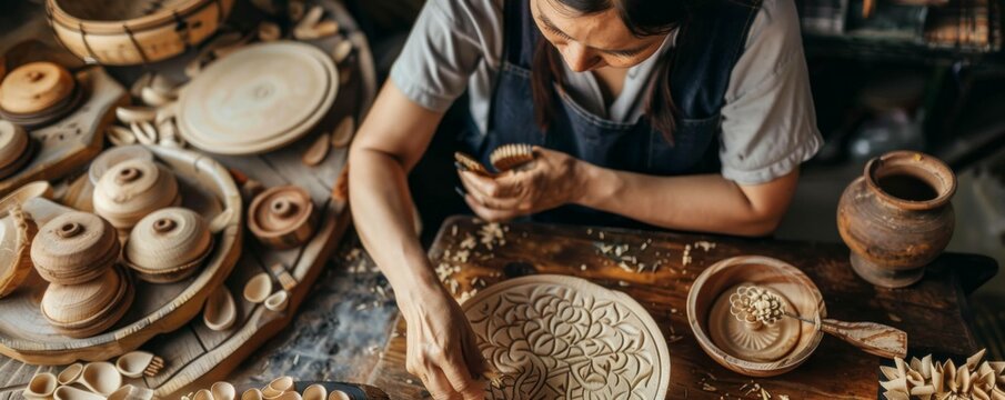 Artisanal Craftsmanship: Highlight the meticulous craftsmanship behind handcrafted goods, celebrating tradition and quality.