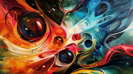 Showcase abstract artwork or creative designs, sparking curiosity and imagination. - obrazy, fototapety, plakaty