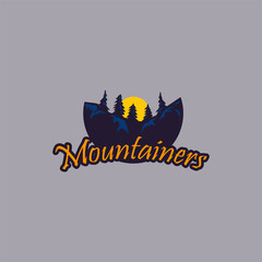 Obraz premium Mountain adventure logo vector graphic of illustration