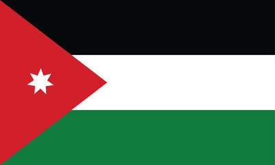 Vector Image of Jordan Flag. Jordan Flag. National Flag of Jordan. Jordan flag illustration. Jordan flag picture. Jordan flag image