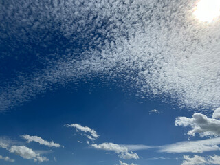 Fototapeta na wymiar Sheep clouds, cirrocumulus, undulatus