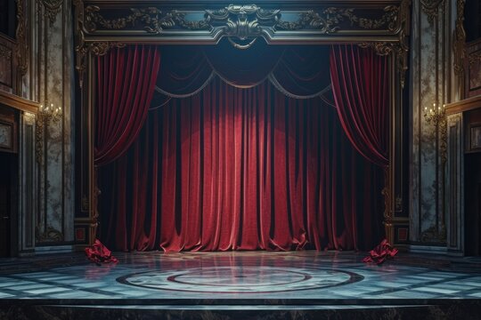 Empty cinema stage architecture performance performer.