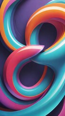 Colorful Abstract Curved Lines Artistic Background with Vibrant Blue and Orange Gradient
