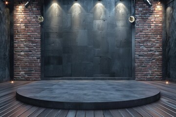 Empty floor stage architecture building lighting. © Rawpixel.com
