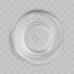 Water drop wave. Sound splash effect vector. Circle liquid rain puddle texture. 3d isolated droplet ring motion in ocean. Pure aqua raindrop with light reflection. Realistic falling drip pattern - obrazy, fototapety, plakaty