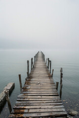 Old abandoned pier at the sea, minimalist photography