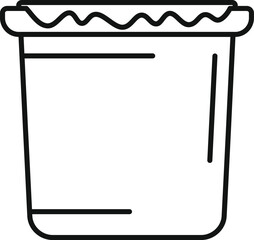 Container with bag for trash icon outline vector. Ecological element. Cleaner utilization