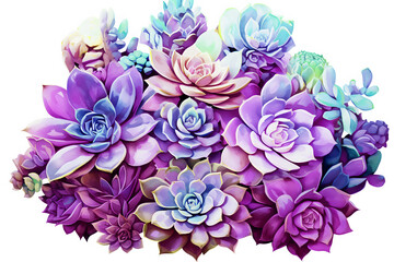 Watercolor Succulent Garden Illustration.
Beautiful and vibrant watercolor illustration of a succulent garden, perfect for botanical prints, home decor, and stationery design.