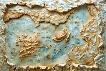 Background with relief pirate map.
