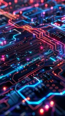 Circuit board technology modern abstract illustration tech background with space for your copy.