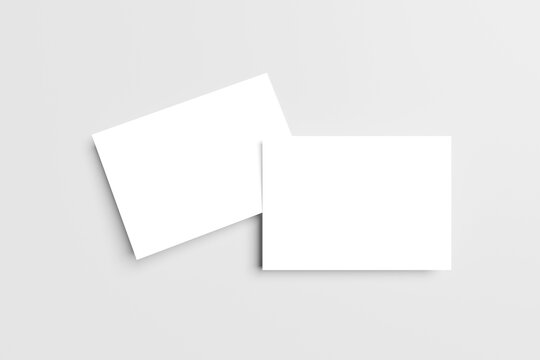 Blank white a6 postcard mockup isolated on white background. 3d rendering