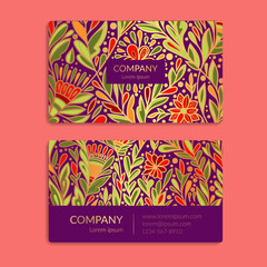 Colorful luxury business card. Vector ornament template. Great for invitation, flyer, menu, background, wallpaper, decoration, packaging or any desired idea.