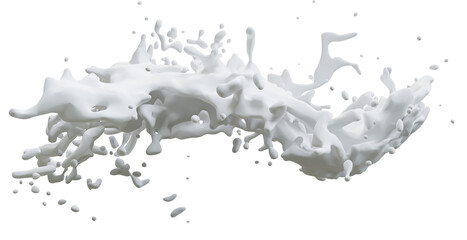 milk or white liquid splash. 3d rendering.