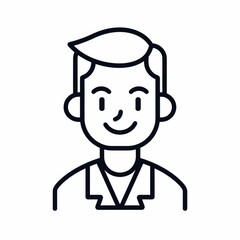 Fototapeta premium Friendly Doctor Logo with Minimalist Line Art, Modern Healthcare Professional Icon