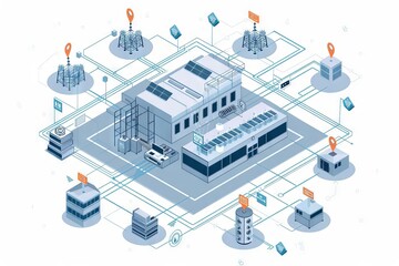 smart factory with optimized manufacturing processes industry 40 concept