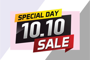 10.10 Special day sale word concept vector illustration with ribbon and 3d style for use landing page, template, ui, web, mobile app, poster, banner, flyer, background, gift card, coupon

