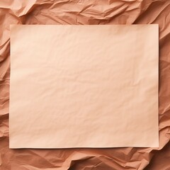 Peach dark wrinkled paper background with frame blank empty with copy space for product design or text copyspace mock-up template for website 