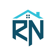 RN House Logo Design Template. Letter RN Logo for Real Estate, Construction or any House Related Business