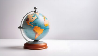 Earth globe on white minimalist background