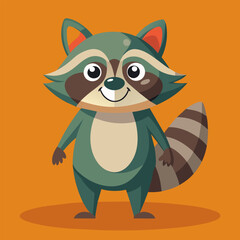 Humor in art: Funny raccoon in vector