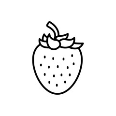 Strawberry outline icons, minimalist vector illustration ,simple transparent graphic element .Isolated on white background