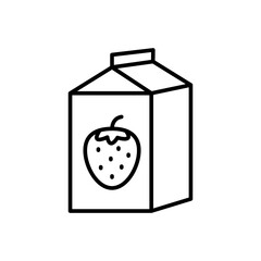 Strawberry drink outline icons, minimalist vector illustration ,simple transparent graphic element .Isolated on white background