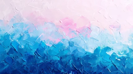 Deurstickers Pastel blue and pink paint swirls, perfect for creative backgrounds and designs. © mashimara