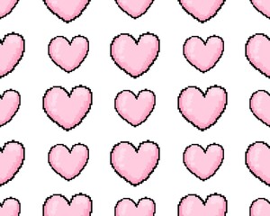 Seamless pattern with hearts