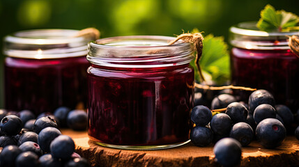 jar of jam and berries created with Generative AI technology