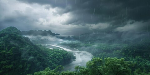 clouds over the mountains