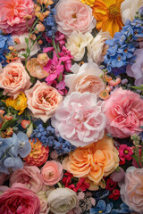 Colorful floral backdrop for background