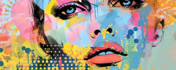 graffiti painting of a female's face with rich colors and fragmented shapes invites thoughts on beauty and perception.