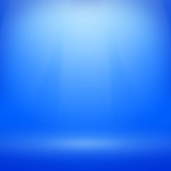 Abstract blue gradient background with spot light. Backdrop stage used as background for product display or showcase